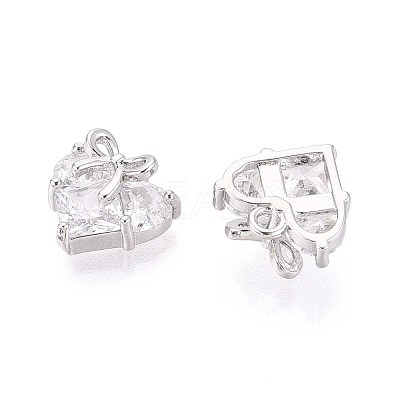Brass Micro Pave Cubic Zirconia Pendants KK-T071-45P-1