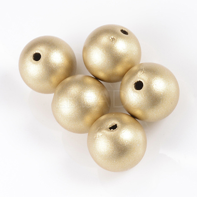 Matte Style Spray Painted Acrylic Beads X-ACRP-S669-18mm-02-1