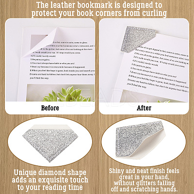 Glitter Imitation Leather Book Corner Protectors AJEW-TAC0038-03A-1