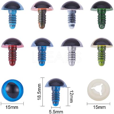 Craft Plastic Doll Eyes DIY-PH0019-90-1