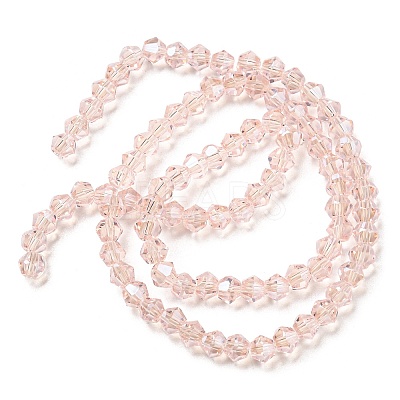 Transparent Electroplate Glass Beads Strands GLAA-F029-4mm-C26-1