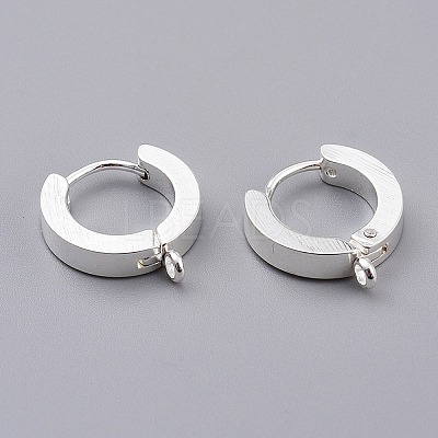 201 Stainless Steel Huggie Hoop Earrings Findings X-STAS-A167-01A-S-1