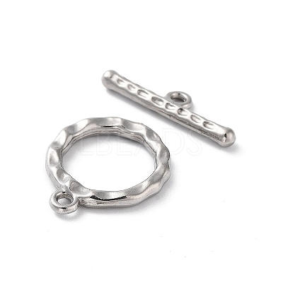 Non-Tarnish 304 Stainless Steel Ring Toggle Clasps X1-STAS-A092-09B-P-1