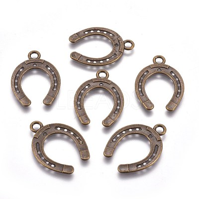 Tibetan Style Alloy Horseshoe Pendants TIBEP-23708-AB-NR-1