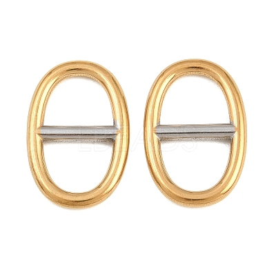 Ion Plating(IP) 304 Stainless Steel Oval Links Connector Charms STAS-F366-02B-GP-1