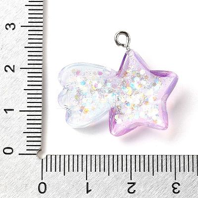 Transparent Resin Pendants RESI-H036-01B-1
