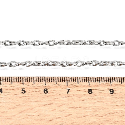 3MM 304 Stainless Steel Twisted Oval Link Chain Necklaces for Man and Women SA-CBAB767-18A-P-1
