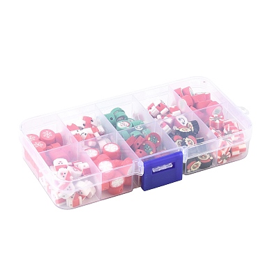200Pcs 10 Styles Handmade Polymer Clay Christmas Theme Beads CLAY-FS0001-52-1