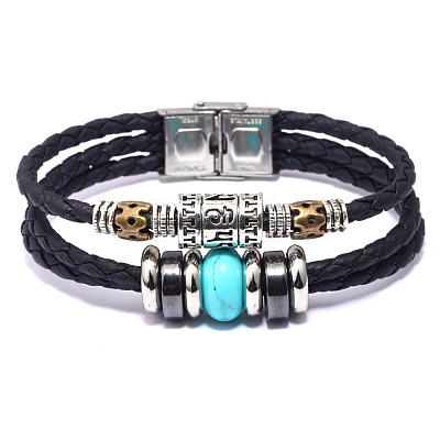 Leather Multi-strand Bracelets BJEW-F352-09P-04-1