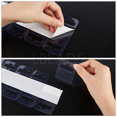 200 Pcs 2 Styles Transparent Self Adhesive Hang Tabs AJEW-NB0002-24-1