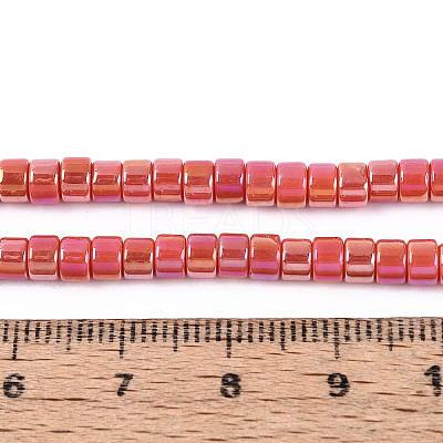 AB Color Plated Opaque Glass Beads Strands GLAA-T026-2x4mm-P18-1