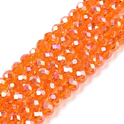 Electroplate Glass Beads Strands EGLA-A044-T4mm-B25-1