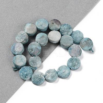Electroplated Natural Druzy Agate Beads Strands G-M433-01I-1