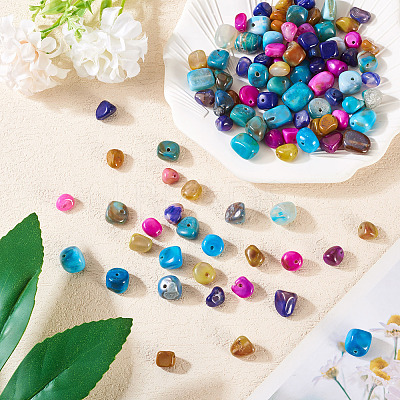 100Pcs 5 Colors Natural Agate Beads G-TA0002-51-1