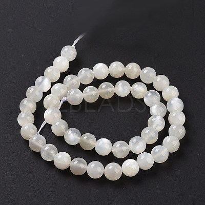 Natural White Moonstone Beads Strands G-F306-05AB-8mm-1