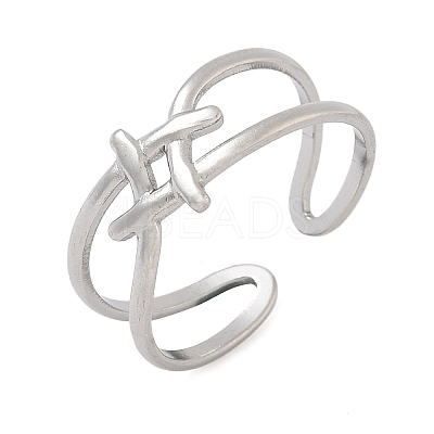 304 Stainless Steel Open Cuff Rings for Women RJEW-A079-04B-P-1
