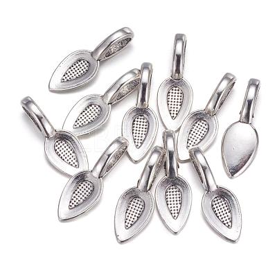 Tibetan Style Alloy Glue-on Flat Pad Bails X-AB3348Y-1