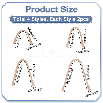 8Pcs 4 Style PU Leather Sew on Bag Handles PURS-WR0001-26B-1