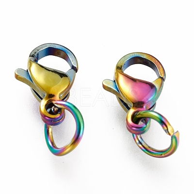 Ion Plating(IP) 304 Stainless Steel Lobster Claw Clasps STAS-G240-01A-C-1