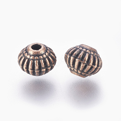 Tibetan Style Alloy Bicone Beads TIBEB-7692-R-NR-1