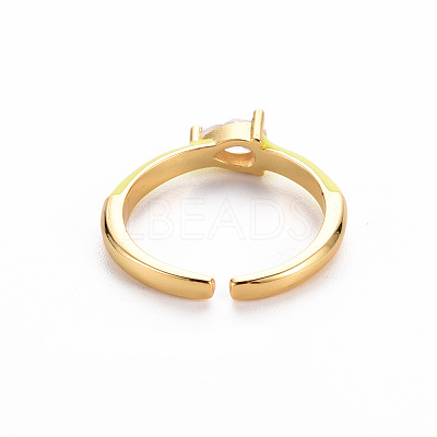 Brass Enamel Cuff Rings RJEW-T016-27J-NF-1
