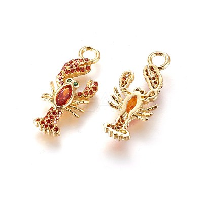 Brass Micro Pave Cubic Zirconia Pendants ZIRC-L075-25A-G-1