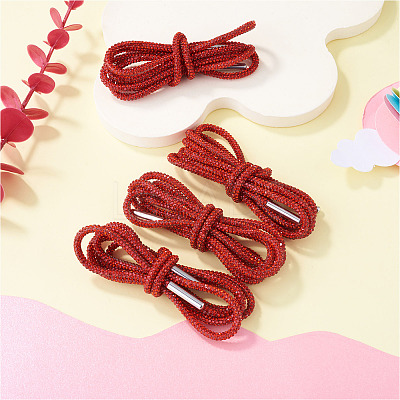 4Pcs Rhinestone Round Cord Shoelace FIND-TA0010-44P-02-1