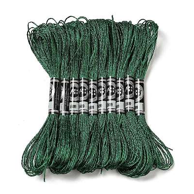 10 Skeins 12-Ply Metallic Polyester Embroidery Floss OCOR-Q057-A15-1
