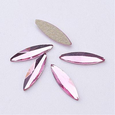 Flat Back K9 Glass Rhinestone Cabochons RGLA-F034-3x11mm-M-1