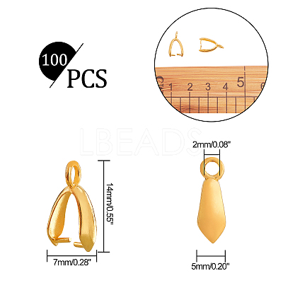 Grade AA Brass Ice Pick Pinch Bails for Pendant Making KK-PH0001-35G-NR-1