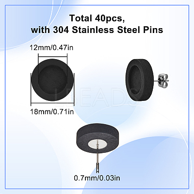 40Pcs Wooden Stud Earring Findings FIND-SC0012-24-1