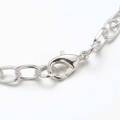 Iron Cable Chain Bracelet Making with Lobster Claw Clasps X-IFIN-H031-S-1