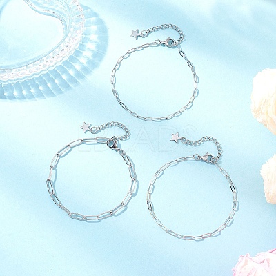 3Pcs 304 Stainless Steel Bracelets BJEW-JB12463-1