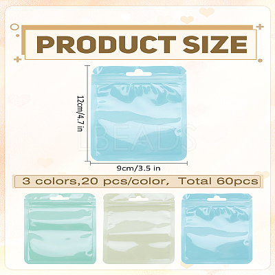 60Pcs 3 Colors Plastic Packaging Yin-yang Resealable Bags OPP-LP0001-13-1