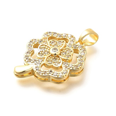 Brass Micro Pave Cubic Zirconia Pendants KK-G519-14G-01-1