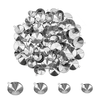 304 Stainless Steel Pendant Rhinestone Settings STAS-UN0010-26-1