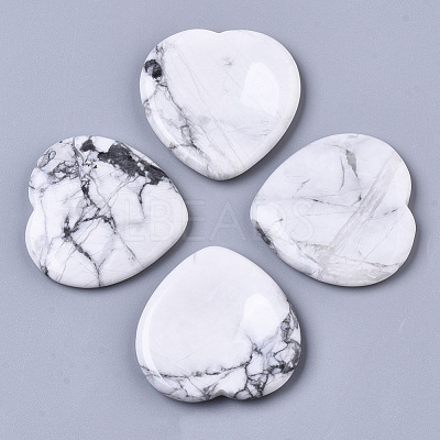 Natural Howlite Thumb Worry Stone G-N0325-01I-1