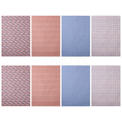8Pcs 4 Colors Miniature Wallpapers DIY-GO0001-97-1