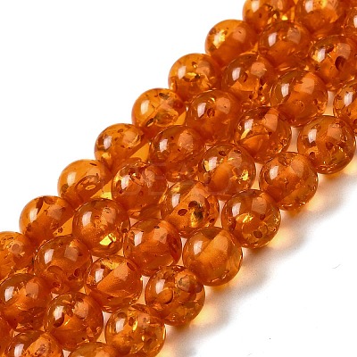 Resin Imitation Amber Beads Strands RESI-Z017-01A-1