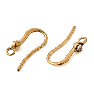 304 Stainless Steel Rhinestone Earring Hooks STAS-B128-44G-1