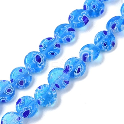 Handmade Millefiori Lampwork Beads Strands LAMP-G166-17A-03-1