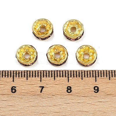 Brass Grade A Rhinestone Spacer Beads RSB038NF-16G-1