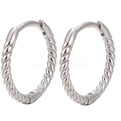 Anti-Tarnish Unisex Rhodium Plated 925 Sterling Silver Hoop Earrings EJEW-AA00271-06P-1