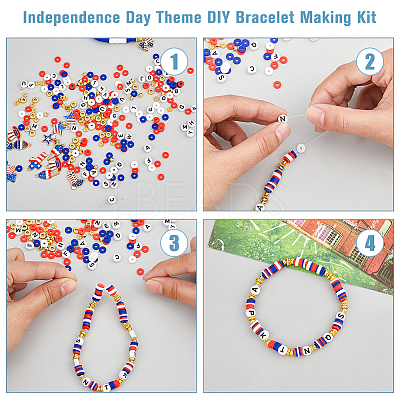 Independence Day Theme DIY Bracelet Making Kit DIY-FH0006-53-1