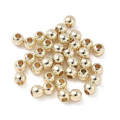 Rack Plating Brass Round Beads KK-A235-01G-01-1