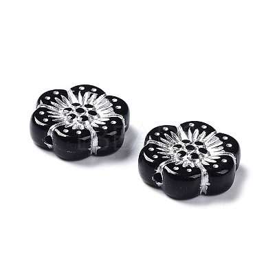 Black Opaque Acrylic Beads LS-OACR-G016-32B-1