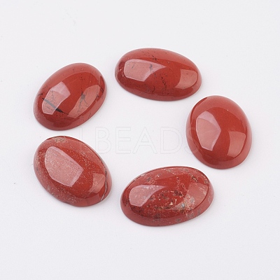 Natural Red Jasper Flat Back Cabochons G-G741-30x40mm-11-1