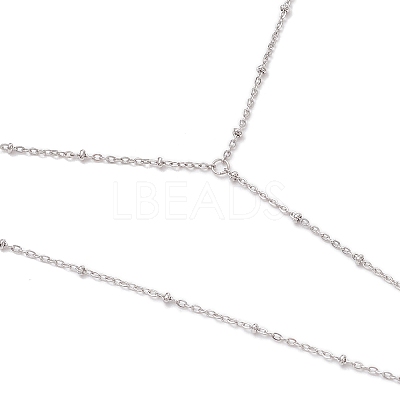 304 Stainless Steel Satellite Chain Toe Ring Anklets for Women AJEW-AN00662-02-1