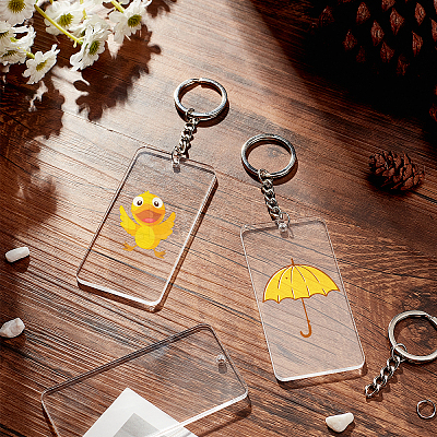 DIY Transparent Acrylic Keychain Clasps Making Kits DIY-BC0001-69-1