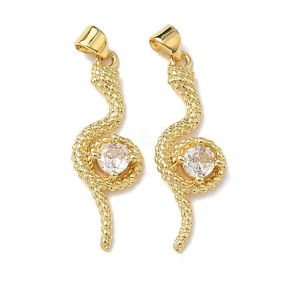 Brass Micro Pave Cubic Zirconia Pendants KK-L243-29G-08-1